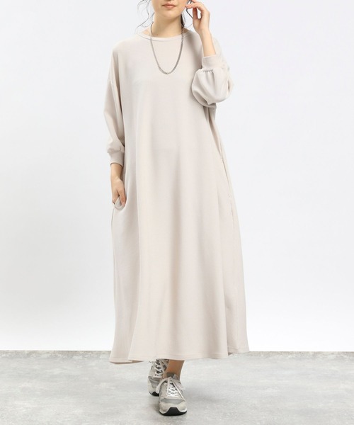 「GLOBAL WORK Smile Seed Store」 7分袖ワンピース MEDIUM モカ レディース_画像6