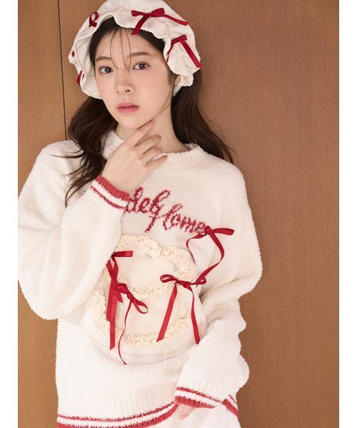 SNIDEL HOME ヘアバンド 「Milcrea」フリルリボンニットヘアバンド
