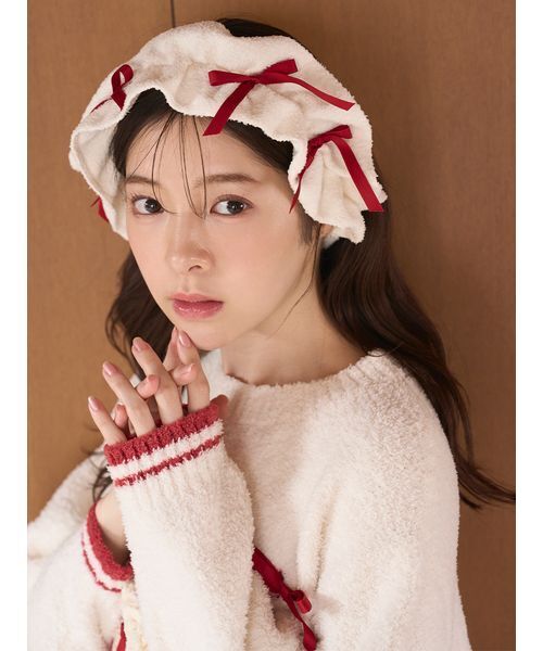 SNIDEL HOME ヘアバンド 「Milcrea」フリルリボンニットヘアバンド