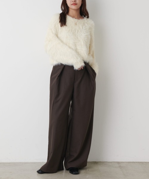 「Lui's」 長袖ニット FREE チャコールグレー レディース_画像7