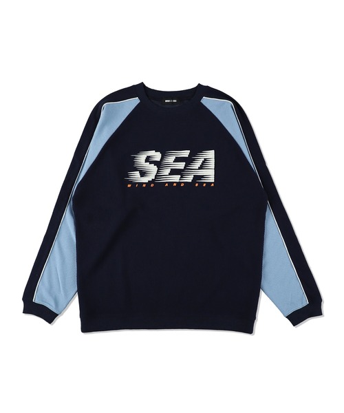 「WIND AND SEA」 長袖Tシャツ LARGE ネイビー メンズ