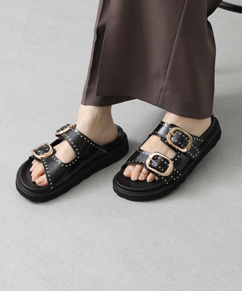 「MOHI」 フラットサンダル 37 ブラック レディース_画像2