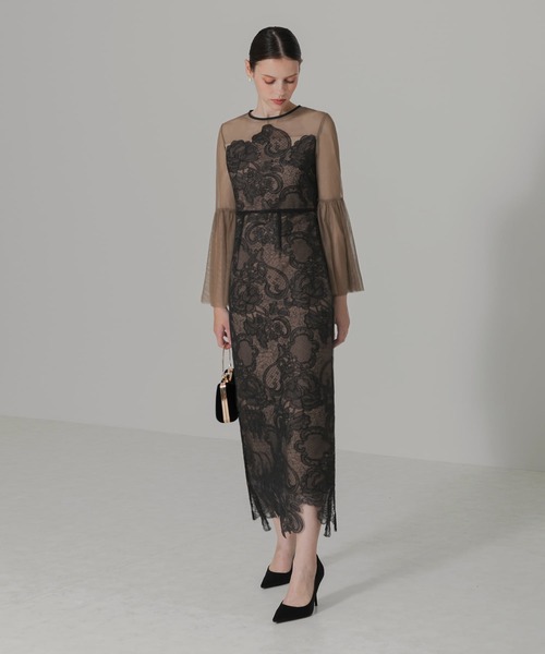 「Leja」 長袖ワンピース MEDIUM グレー レディースの画像