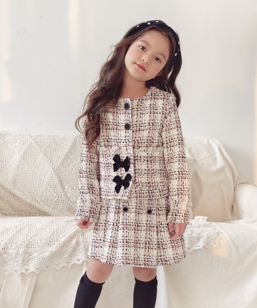 「Rora」 「KIDS」セットアップ 130 ホワイト×ピンク キッズ_画像2