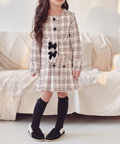 「Rora」 「KIDS」セットアップ 130 ホワイト×ピンク キッズ_画像4
