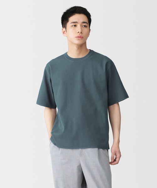 無印良品（MUJI） セーター ニット 紳士 乾きやすい洗えるリブ編み半袖