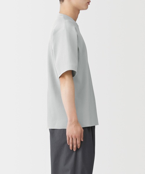 無印良品（MUJI） セーター ニット 紳士 乾きやすい洗えるリブ編み半袖