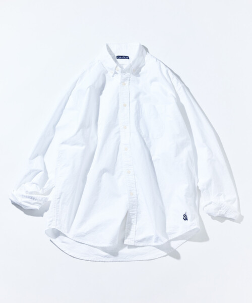 NAUTICA（ノーティカ） 長袖シャツ MEDIUM ホワイト メンズ : ZOZOTOWN