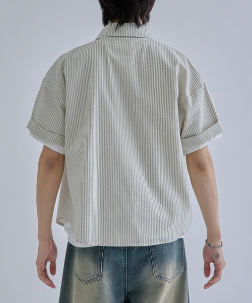 シャツ Seersucker Striped Shirt / シアサッカーストライプシャツ