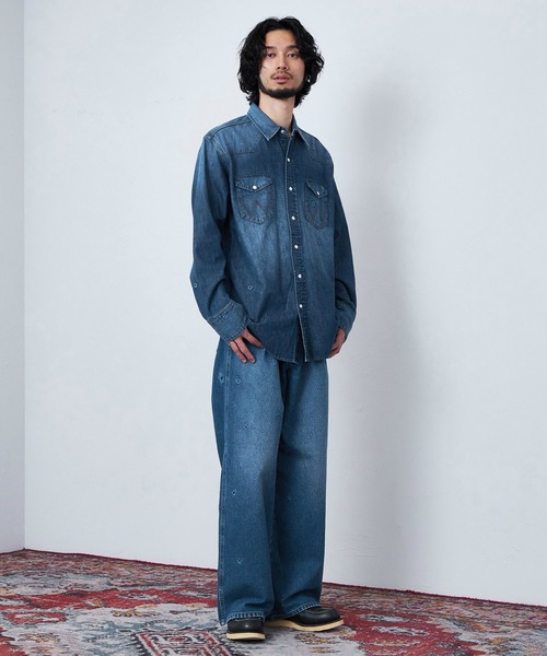 【90s/希少】Wrangler 27MW ブルーベル復刻 デニムシャツ L Lee（リー） シャツ Wrangler/ラングラー「US ORIGINAL」27MW