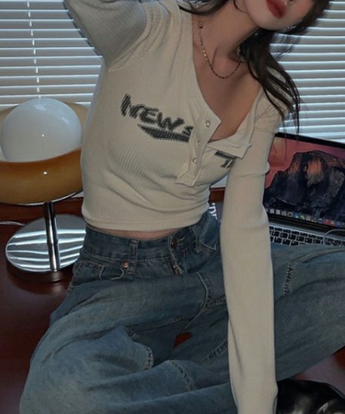 「GLAMOROUS JANE」 長袖カットソー FREE ブラック レディース_画像7