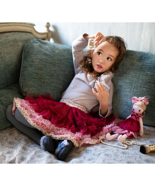 「panpantutu」 「KIDS」フリルスカート LARGE ダークグリーン キッズ_画像5
