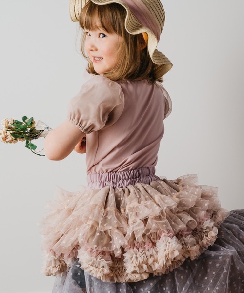 「panpantutu」 「KIDS」フリルスカート LARGE ダークグリーン キッズ_画像8