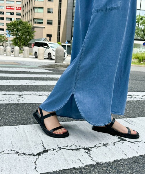 「CANAL JEAN」 長袖ワンピース ONE SIZE インディゴブルー レディース