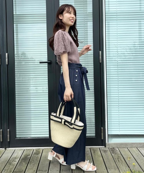 Couture Brooch（クチュール ブローチ） tシャツ 「洗える」袖レース