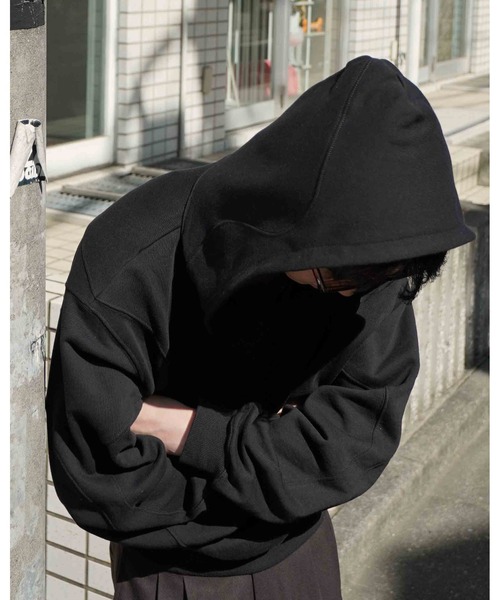 「Noen」 ジップアップパーカー LARGE ブラック メンズ