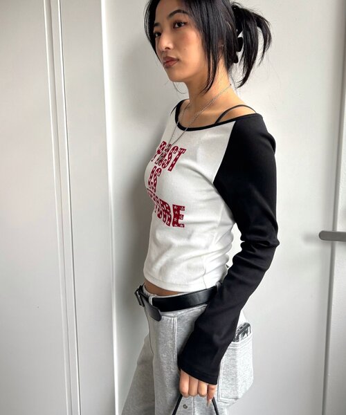 「WHO'S WHO gallery」 長袖カットソー FREE ブラック レディース_画像9