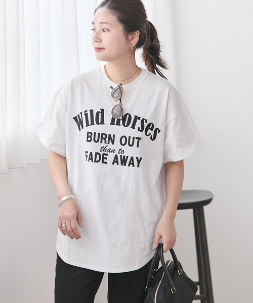 tシャツ 「追加2」ラウンドヘムピグメントT レディースの画像