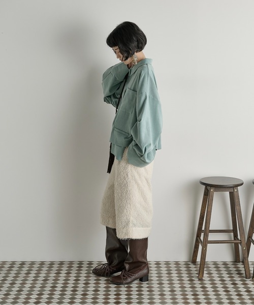 「THE YOn」 長袖シャツ FREE アッシュブラウン レディース_画像4