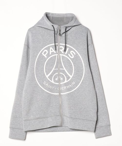PARIS SAINT-GERMAIN」 ジップアップパーカー X-LARGE グレー メンズ