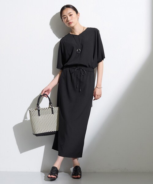 ぶ*ん様 【美品】INDIVI ツイルネックフレンチブラウス パンツ セットアッ INDIVI（インディヴィ） ブラウス シャツ 半袖 「着る日傘」ドルマン