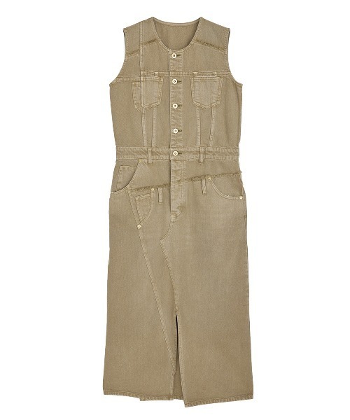 Ameri（アメリ） ワンピース 夏 MEDI REMAKE I LINE DENIM DRESS