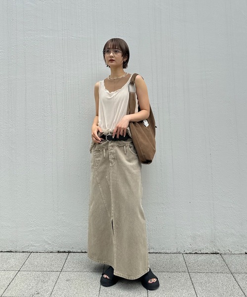 Ameri（アメリ） ワンピース 夏 MEDI REMAKE I LINE DENIM DRESS