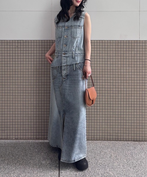 ワンピース AMERI MEDI REMAKE I LINE DENIM DRESS M Ameri（アメリ） ワンピース 夏 MEDI REMAKE I LINE DENIM DRESS