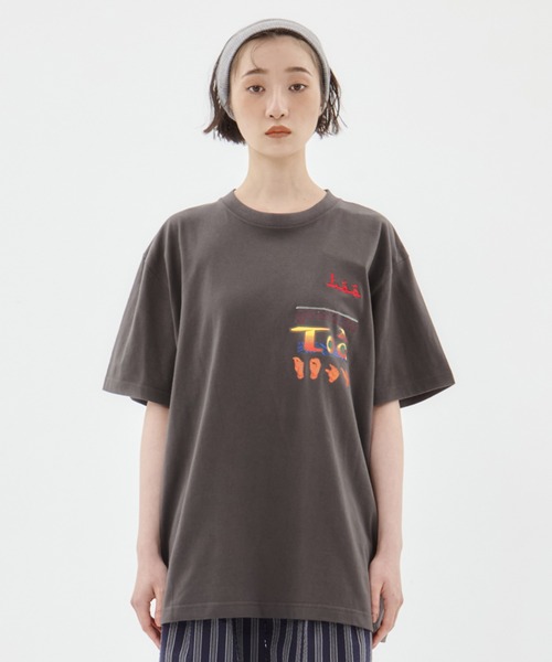「TOGA」 半袖Tシャツ M ダークグレー レディース_画像7
