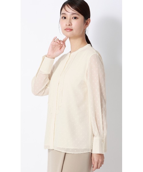 「AOYAMA」 「AnchorWoman」長袖ブラウス M サックスブルー レディース_画像2