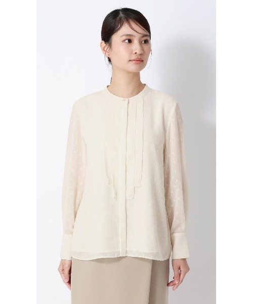 「AOYAMA」 「AnchorWoman」長袖ブラウス M サックスブルー レディース_画像3