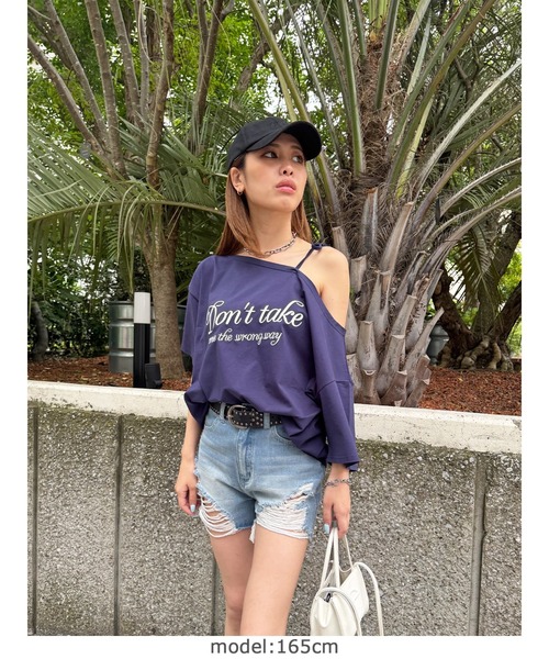 「EGOIST」 半袖Tシャツ FREE ネイビー レディース_画像6