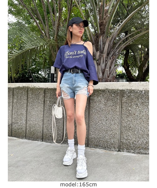 「EGOIST」 半袖Tシャツ FREE ネイビー レディース_画像7