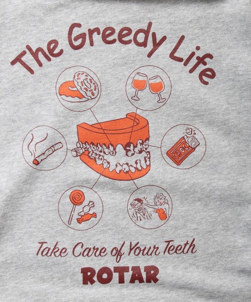 ROTAR（ローター） パーカー The Greedy Life PO PARKA バックプリント 