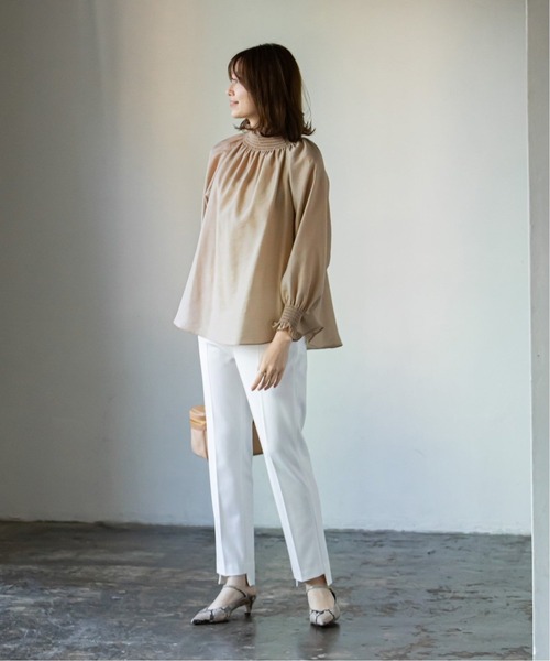 NOBLE（ノーブル） シャツ ブラウス 《追加》シャーリングシアー
