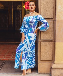 Maunaloa Ocean Blue Bird ノースリーブワンピース Maunaloa】Ocean Blue Bird ティアレタパノースリーブワンピース