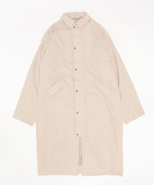 【新品】シャークスキン4WAYロングコート/ベージュ 新品】シャークスキン4WAYロングコート/ベージュ