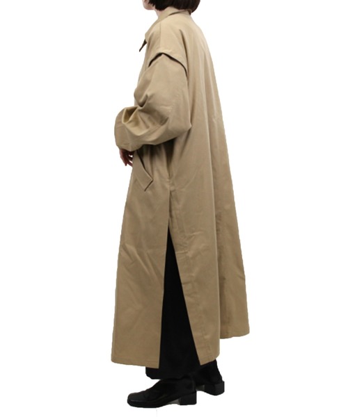新品】シャークスキン4WAYロングコート/ベージュ