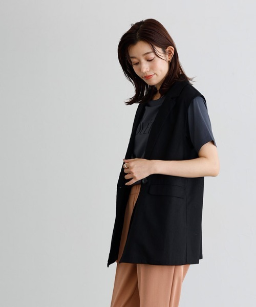 Pierrot ベスト リネン混ジレ レディース : ZOZOTOWN Yahoo!店
