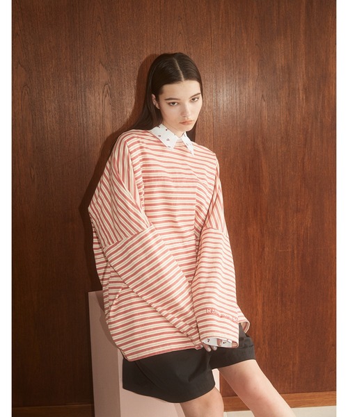 little sunny bite ストライプ長袖Tシャツ Little sunny bite tシャツ /Little Sunny Bite/Stripe big long