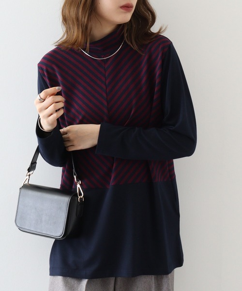 tシャツ BRODIAEA 起毛ボーダープルオーバー レディース
