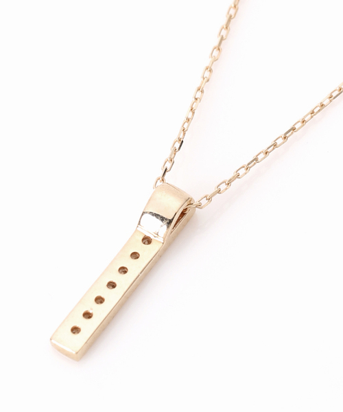 Lilas ネックレス ボックスダイヤ12mmバーティカルバー