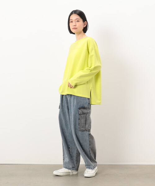 tシャツ Tシャツ インレイ ラウンドネックプルオーバー レディース 