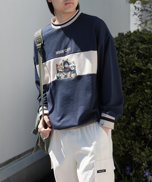 トレーナー スウェット HOOK -original- ニャンコカフェ〜総刺繍バイ