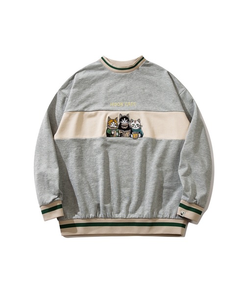 トレーナー スウェット HOOK -original- ニャンコカフェ〜総刺繍バイ