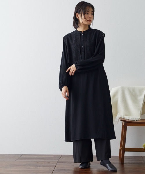 新品未使用　喪服　ワンピース Neina セットアップ 「喪服・礼服」洗える防しわレースベスト風