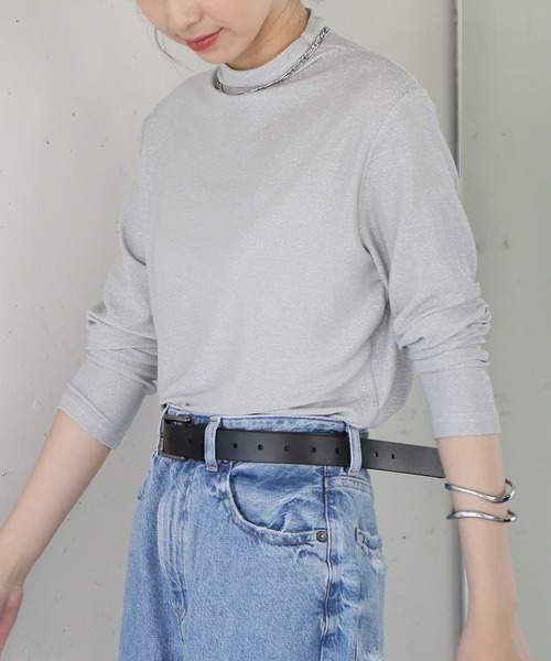 SETUP7 tシャツ 「SETUP7」 ラメシアートップス glitter sheer