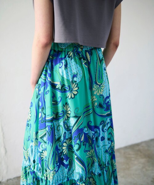 Grace Continental グレースコンチネンタルペイズリー柄　スカート シフォンプリントギャザースカート / GRACE CONTINENTAL | GRACE