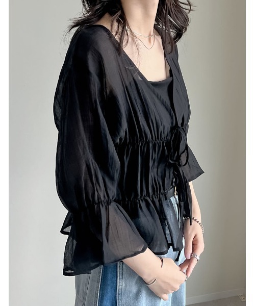 Re:EDIT ブラウス シャツ 「新色追加」楊柳シアーティアードブラウス