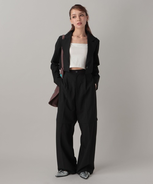 リピーター　サイズ36 黒　再仕入れ不可 FOREVER21 スラックス パンツ 「2024FW」2WAYルーズスラックス